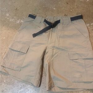 The North Face Men's Beige Cargo Shorts with Belt